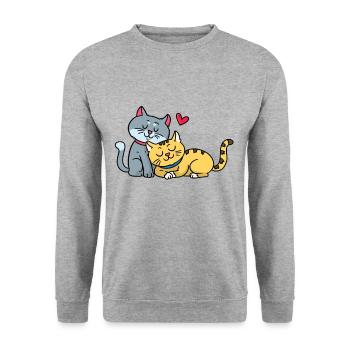 Loving kittens - Unisex Sweatshirt - salt & pepper - Front - Alina (178cm) & Michal (187cm)