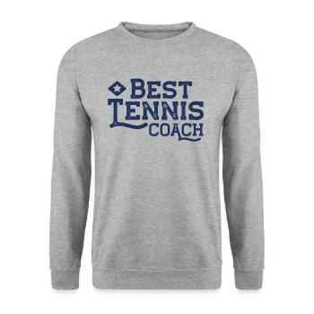 Entraîneur de tennis instructeur de tennis - Sweat-shirt Unisexe - gris chiné - Devant - Alina (178cm) & Michal (187cm)