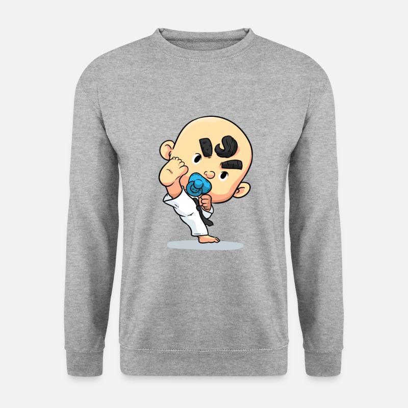 Karate Baby - Unisex Pullover - Weißgrau meliert