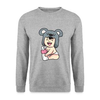 Koala Baby - Unisex Pullover - Weißgrau meliert - Vorne - Alina (178cm) & Michal (187cm)