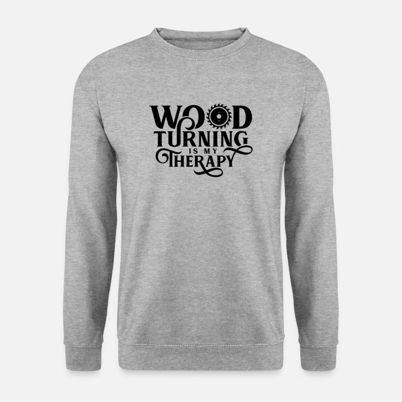 Holzdrehen - Unisex Pullover - Weißgrau meliert