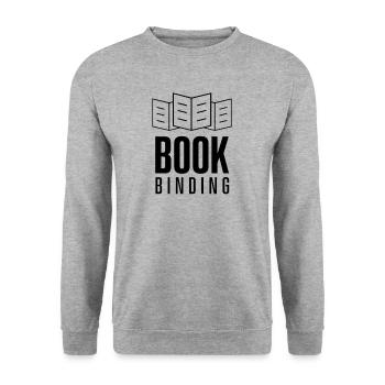 Buchbinden - Unisex Pullover - Weißgrau meliert - Vorne - Alina (178cm) & Michal (187cm)