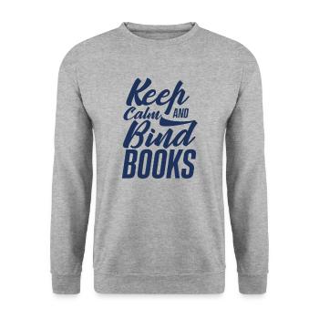 Binder Buchbinden Bücher Buchbinder Buch binden - Unisex Pullover - Weißgrau meliert - Vorne - Alina (178cm) & Michal (187cm)