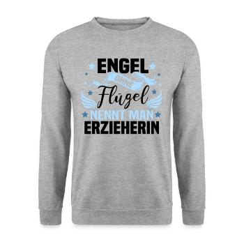 Lustiges Erzieherin Kinder Kindergarten Geschenk - Unisex Pullover - Weißgrau meliert - Vorne - Alina (178cm) & Michal (187cm)