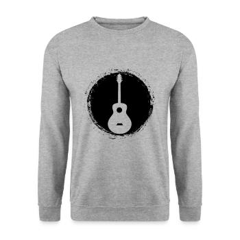 Gitarre - Guitar / Acoustic Guitar - Unisex Pullover - Weißgrau meliert - Vorne - Alina (178cm) & Michal (187cm)