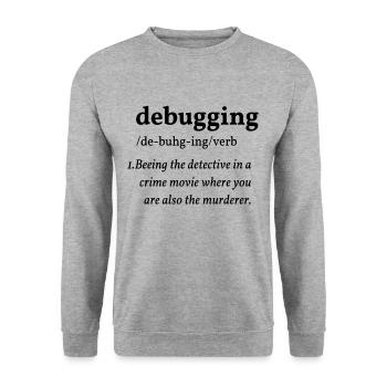 debugging - Unisex Sweatshirt - salt & pepper - Front - Alina (178cm) & Michal (187cm)
