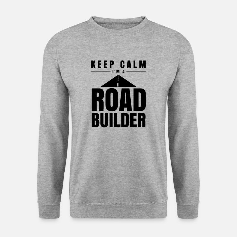Asphalt Straßenbau Straßenbauer - Unisex Pullover - Weißgrau meliert