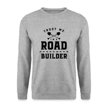 Straßenbau Asphalt Team Straßenbauer Bauarbeiter - Unisex Pullover - Weißgrau meliert - Vorne - Alina (178cm) & Michal (187cm)