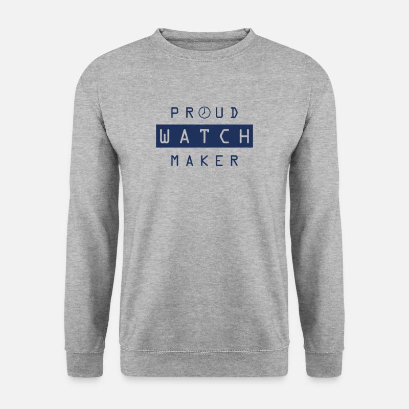 Uhr Uhrmacherei Uhrenmacher Uhrmacher Uhren - Unisex Pullover - Weißgrau meliert