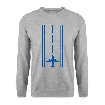 Pilot pilot gift - Unisex Sweatshirt - salt & pepper - Front - Alina (178cm) & Michal (187cm)