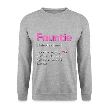 Funny aunt saying design - Unisex Sweatshirt - salt & pepper - Front - Alina (178cm) & Michal (187cm)
