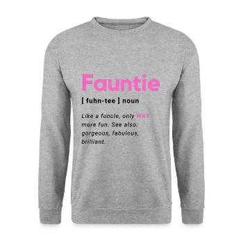 Fauntie aunt saying motif - Unisex Sweatshirt - salt & pepper - Front - Alina (178cm) & Michal (187cm)