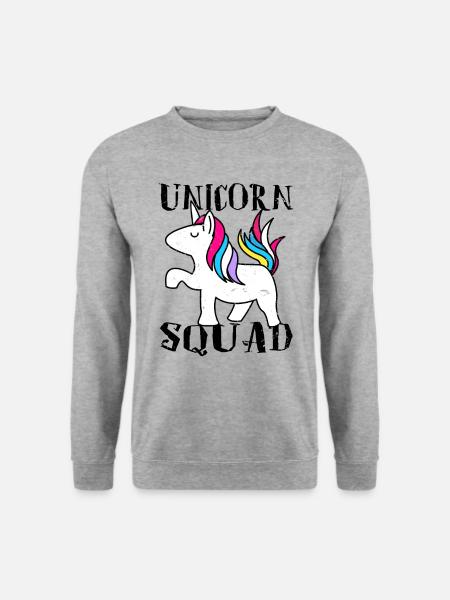 Einhorn Squad Einhörner - Unisex Pullover - Weißgrau meliert