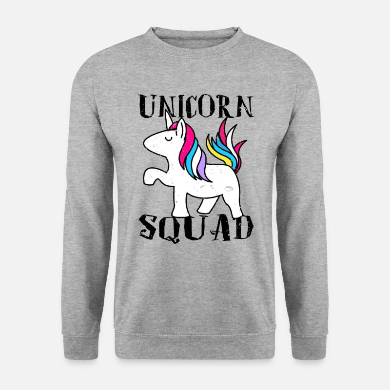 Einhorn Squad Einhörner - Unisex Pullover - Weißgrau meliert