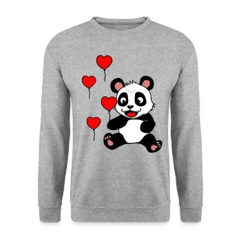 Cadeau de ballons d'anniversaire pour enfants Panda Bear - Sweat-shirt Unisexe - gris chiné - Devant - Alina (178cm) & Michal (187cm)