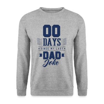 0 Tage seit letztem Dad Joke - Unisex Pullover - Weißgrau meliert - Vorne - Alina (178cm) & Michal (187cm)