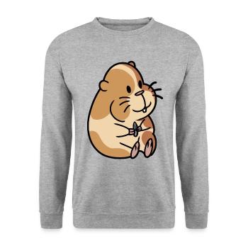 Hamster Hunger Nager Haustiere Kinder Baby - Unisex Pullover - Weißgrau meliert - Vorne - Alina (178cm) & Michal (187cm)
