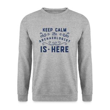 Team excavating archeology archeologist archaeologist - Unisex Sweatshirt - salt & pepper - Front - Alina (178cm) & Michal (187cm)