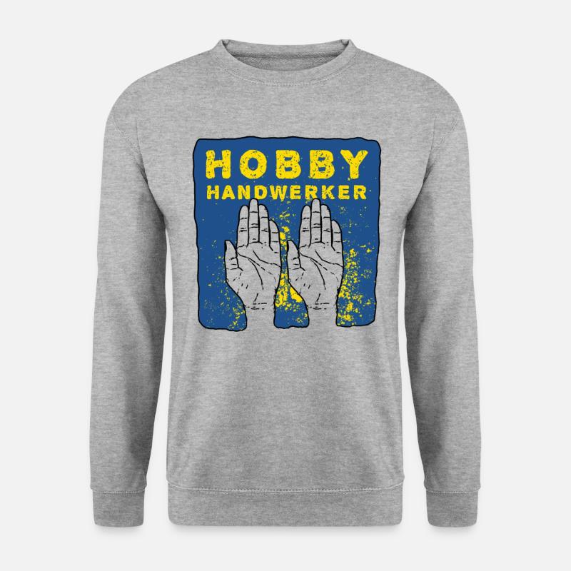 Hobby Handwerker zwei linke Hände - Unisex Pullover - Weißgrau meliert