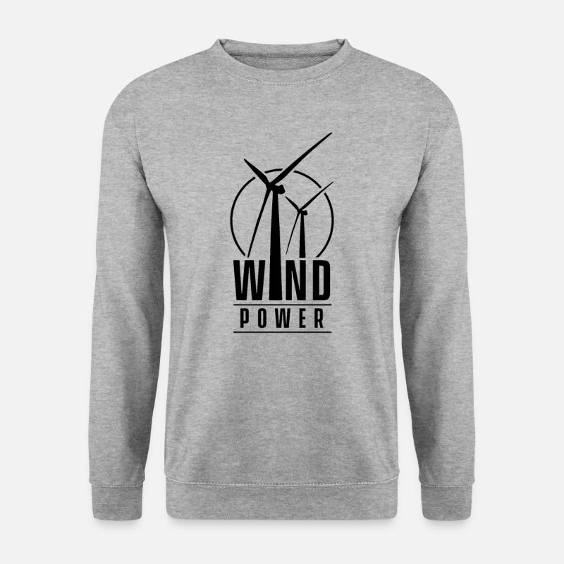 Windkraft Windenergie - Unisex Pullover - Weißgrau meliert