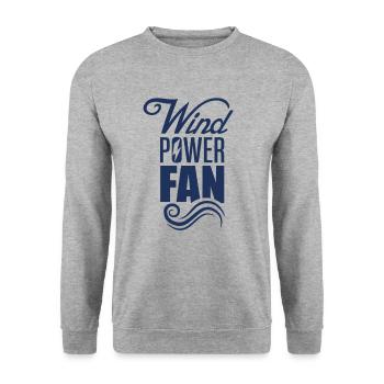 Wind turbine wind turbine wind turbine wind energy - Unisex Sweatshirt - salt & pepper - Front - Alina (178cm) & Michal (187cm)