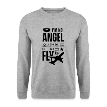 Pilot - Unisex Pullover - Weißgrau meliert - Vorne - Alina (178cm) & Michal (187cm)