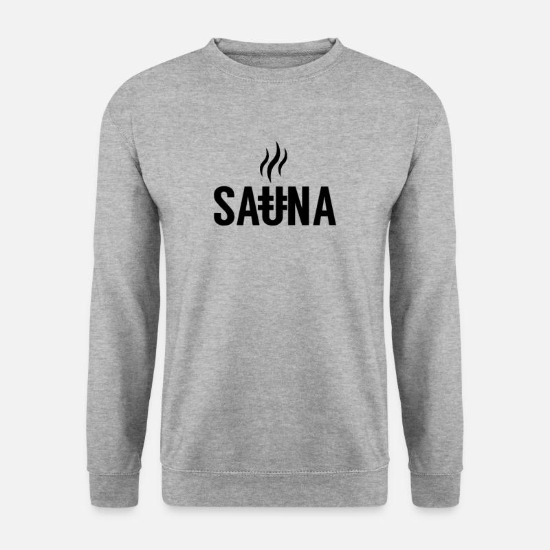 Schwitzen Sauna Wellness Spa Liebhaber Saunieren - Unisex Pullover - Weißgrau meliert