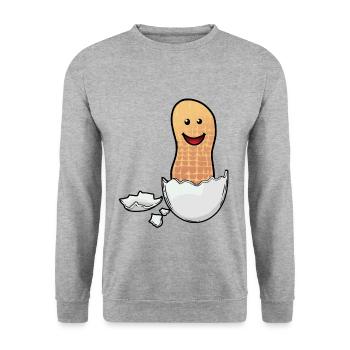 Peanut Baby EggShell Fantasy Happy Easter Egg - Unisex Sweatshirt - salt & pepper - Front - Alina (178cm) & Michal (187cm)