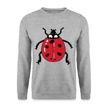 Maikäfer Marienkäfer Glücksbringer Frühling Ostern - Unisex Pullover - Weißgrau meliert - Vorne - Alina (178cm) & Michal (187cm)