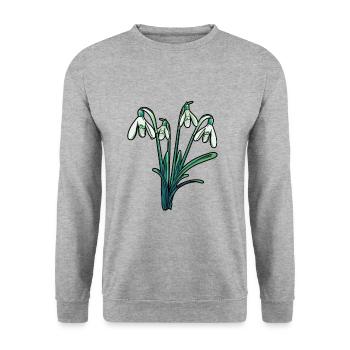 Fleurs printanières Muguet du Jardin Nature Fleur - Sweat-shirt Unisexe - gris chiné - Devant - Alina (178cm) & Michal (187cm)