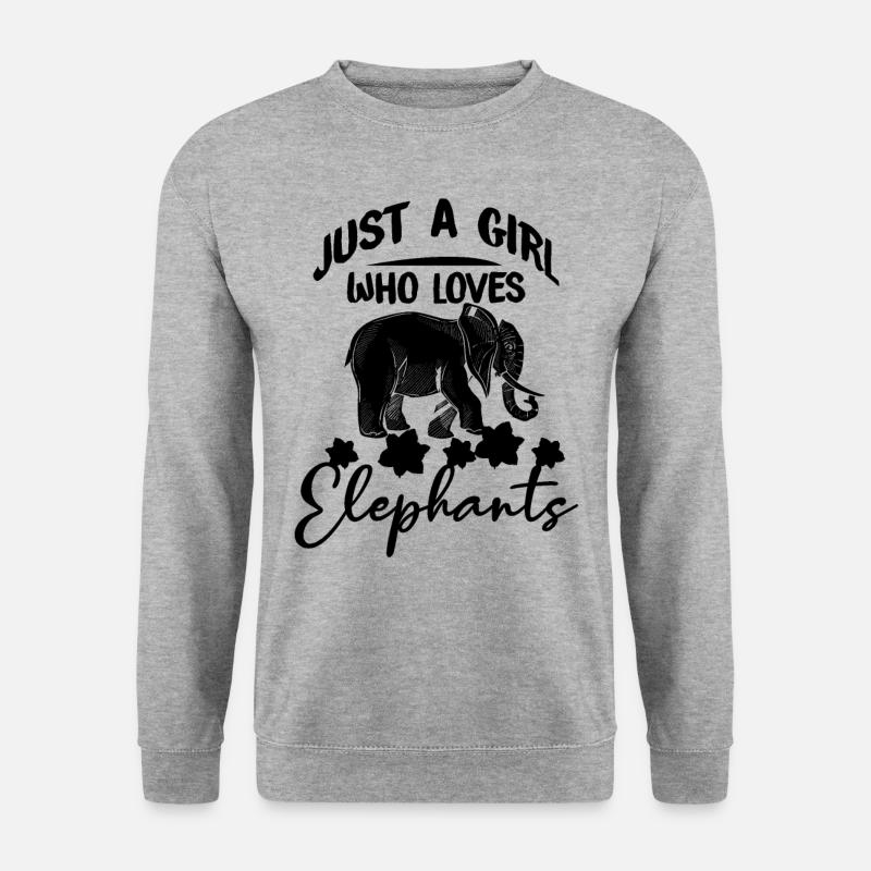 Elefanten Elefant - Unisex Pullover - Weißgrau meliert