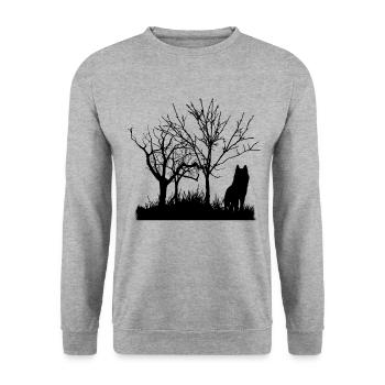 Nature Nature Loups Loups Faune Écologie - Sweat-shirt Unisexe - gris chiné - Devant - Alina (178cm) & Michal (187cm)