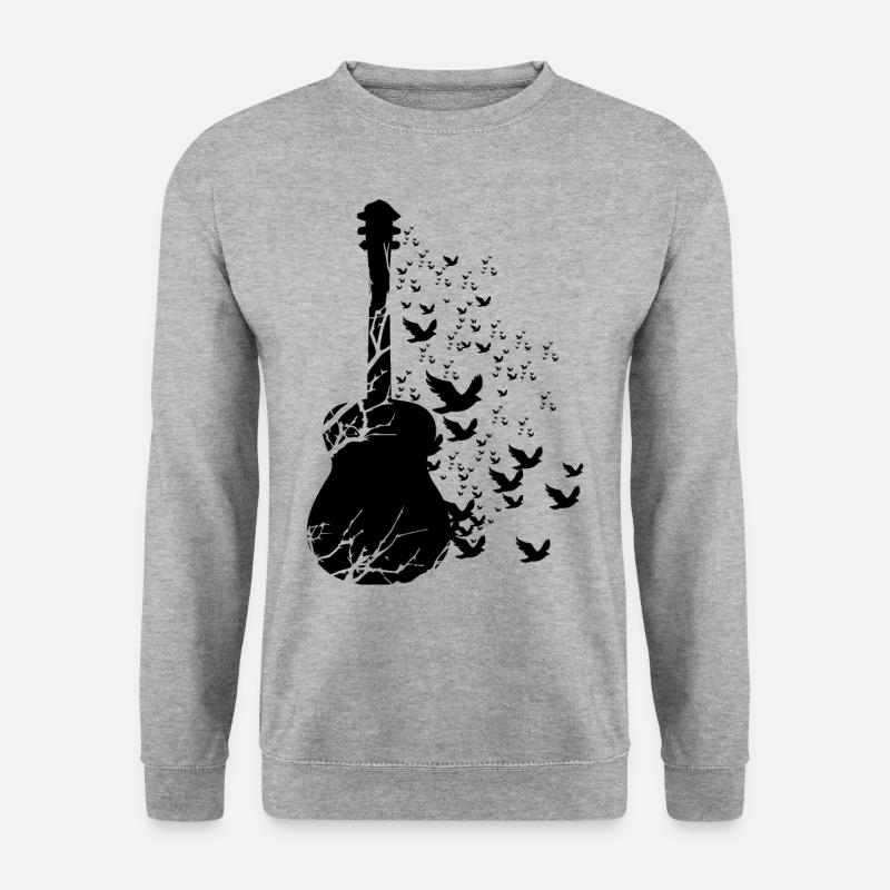 Gitarre Gitarrist - Unisex Pullover - Weißgrau meliert