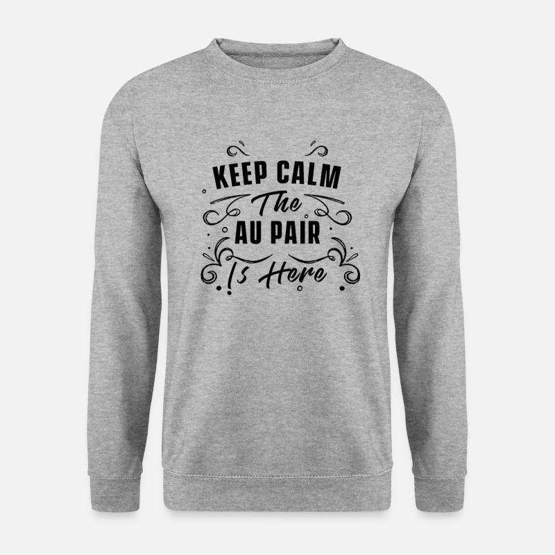 Bleib ruhig das Au-pair ist hier - Unisex Pullover - Weißgrau meliert