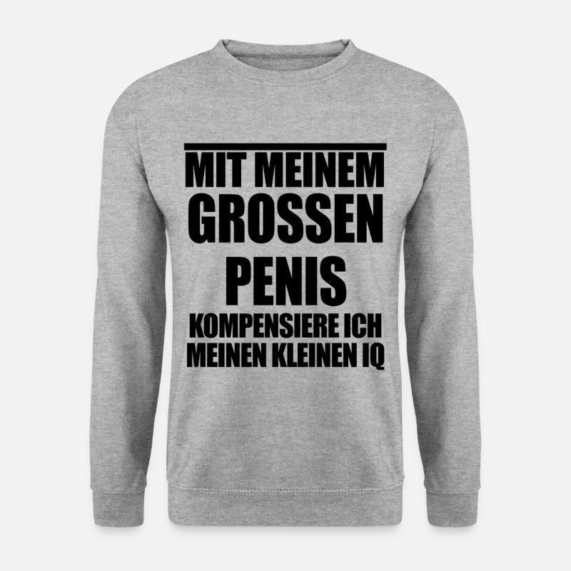 Mit meinem großen Penis - Unisex Pullover - Weißgrau meliert