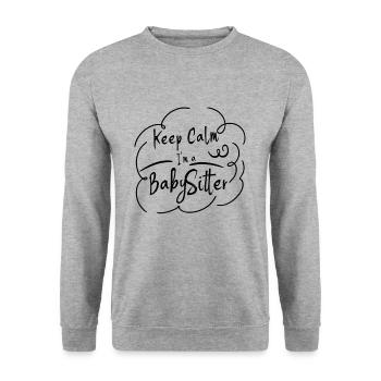 Equipe babysitting babysitting fioles de baby-sitters - Sweat-shirt Unisexe - gris chiné - Devant - Alina (178cm) & Michal (187cm)