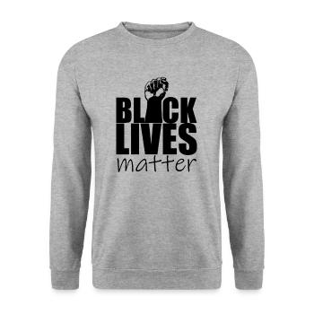 Black Lives Matter - Unisex Pullover - Weißgrau meliert - Vorne - Alina (178cm) & Michal (187cm)