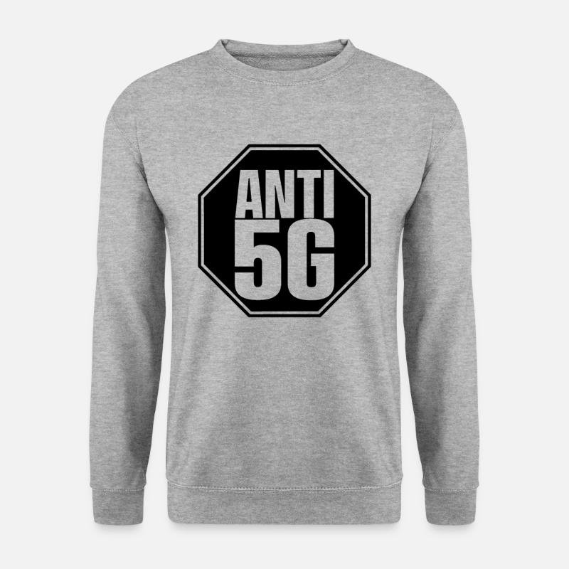 Anti 5G - Unisex Pullover - Weißgrau meliert