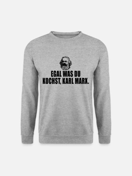 egal was du kochst karl marx - Unisex Pullover - Weißgrau meliert