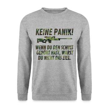 Soldaten Amry Armee Bundeswehr Spruch Motiv - Unisex Pullover - Weißgrau meliert - Vorne - Alina (178cm) & Michal (187cm)
