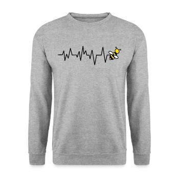 Beekeeper bee bees heartbeat - Unisex Sweatshirt - salt & pepper - Front - Alina (178cm) & Michal (187cm)
