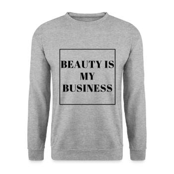 Beauty is my business - Unisex Pullover - Weißgrau meliert - Vorne - Alina (178cm) & Michal (187cm)