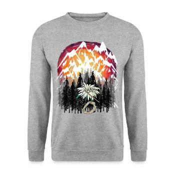 Mountains Mountaineering Extreme Sports Holiday Alps - Unisex Sweatshirt - salt & pepper - Front - Alina (178cm) & Michal (187cm)