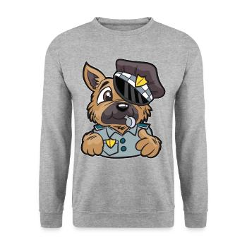 Police Dog Police Dog English policeman Bobby - Unisex Sweatshirt - salt & pepper - Front - Alina (178cm) & Michal (187cm)