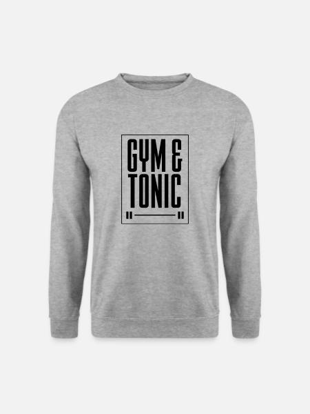Gym & Tonic Squats Fitnessstudio Fitnesstrainer - Unisex Pullover - Weißgrau meliert