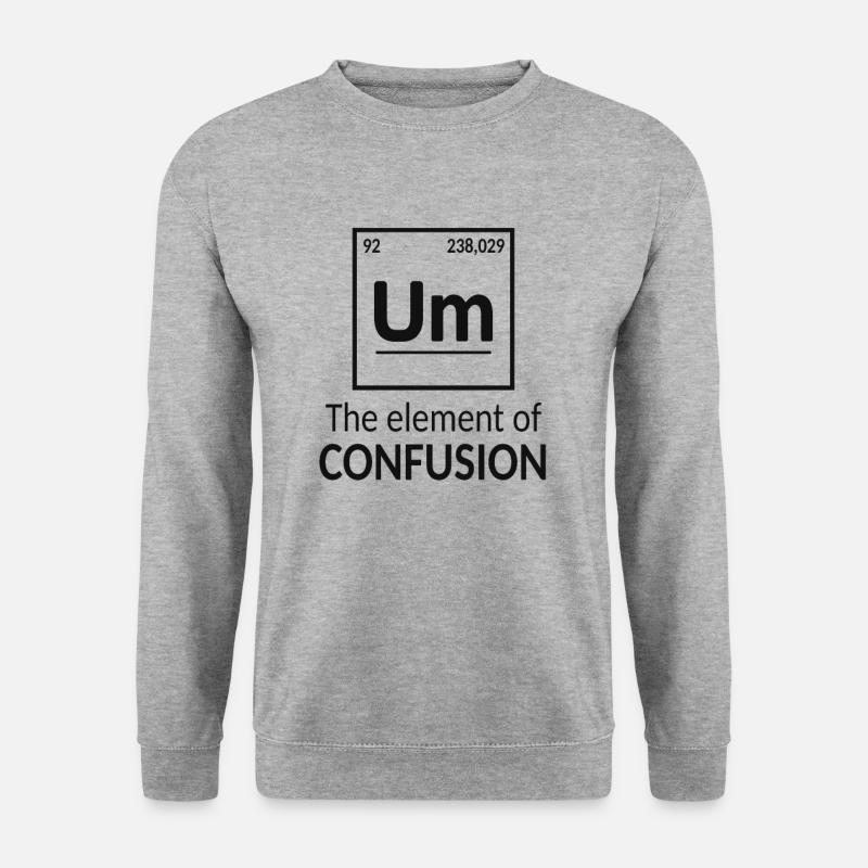 Chemie Lustige Elementverwirrung - Unisex Pullover - Weißgrau meliert