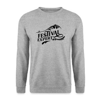 Festival Expert Festivals Festival Goers Music - Unisex Sweatshirt - salt & pepper - Front - Alina (178cm) & Michal (187cm)