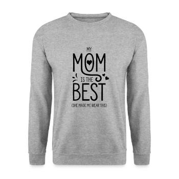 Meine Mutter ist die beste Mutti Mama Mami - Unisex Pullover - Weißgrau meliert - Vorne - Alina (178cm) & Michal (187cm)