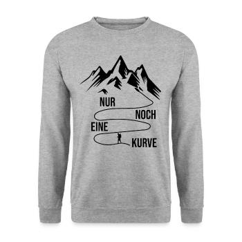 Wandern Berge Sprüche - Unisex Pullover - Weißgrau meliert - Vorne - Alina (178cm) & Michal (187cm)