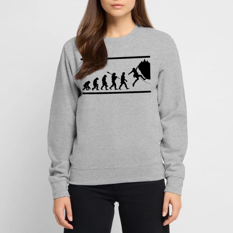 Rock climber climbing evolution Unisex Sweatshirt